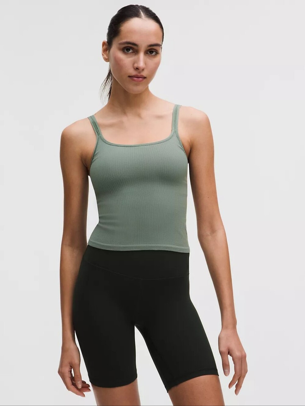 Lululemon Ebb To Street Scoop Crop Tank In Willow Leaf Size 4 In Great Condition